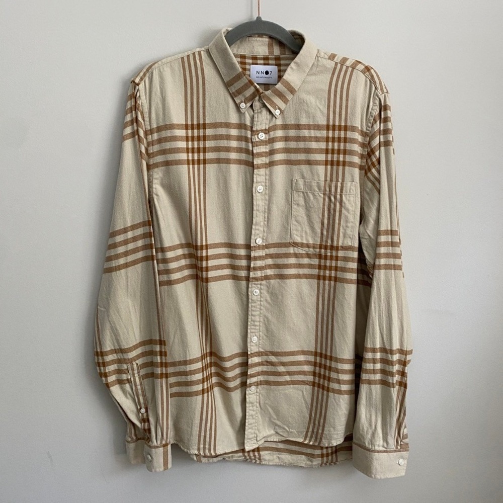 NN07 No Nationality Plaid Button Down Shirt Mens XL Flannel Cotton Long Sleeve